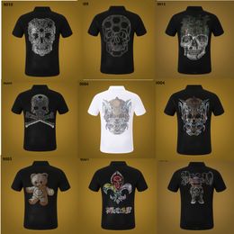 PP Men Polo Shirt Summer Skull Diamond Phillip Plain Short Sleeve Designer T Shirt Harajuku Tee Brand Skulls Print Tops Streetwear PV1688