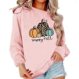 Women's Hoodies Halloween Women Pumpkin Sweatshirt Graphic Pullover Crewneck Long Sleeve Ladies Tops Short Camisole