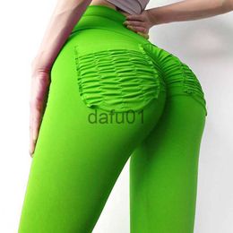 Active Pants Hip-lifting fitness yoga pants hot ins bodybuilding elastic high waist belly tight training peach workout leggings gym clothes women x0912