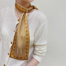 30% OFF Women's Small Strip Versatile Spring and Autumn Fashion Fashionable Apple Silk Professional Flight Attendant Korean Scarf