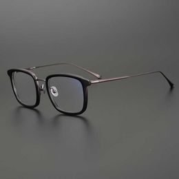 Fashion pure handmade designer MASUNAGA top Empire's same titanium eyeglass frame high-end business ultra light large