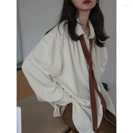 Women's Blouses Early Autumn Sweet And Cool Niche Design Sense Shirt Lazy Tie Loose Korean Style Simple Thin Female Women