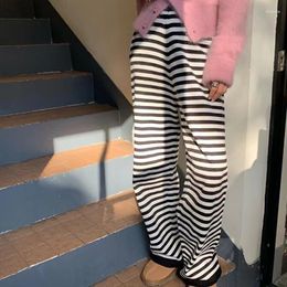 Women's Pants Striped Woman Pant 2023 Autumn Fashion Lady Trousers Vintage Casual Baggy Wide Leg Female Loose Streetwear Elegant