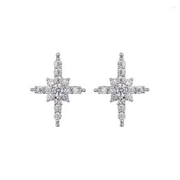 Stud Earrings Design CZ Rhinestone Cross Flower Earring Female Fashion Gift GLE3851