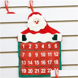 Christmas Decorations Wall Calendar Veet Flower Santa Claus Decoration Tree Home Supplies Drop Delivery Garden Festive Party Dhtba