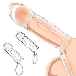 Massage Items Crystal Cock Ring Reusable toy Silicone Penis Sleeve Extension Enlargement Delay Ejaculation Sex Toys For Men Male S2481