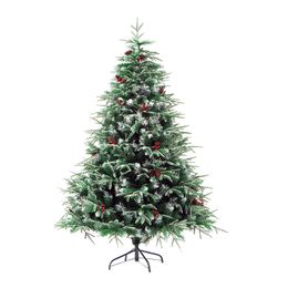 6 Ft Premium Christmas Tree Artificial Canadian Fir Full Bodied Christmas Tree with Metal Stand, Lightweight and Easy to Assemble with light