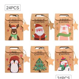 Gift Wrap Christmas Gifts Warp Candy Box Snow Kraft Paper Bag Holiday Drop Delivery Home Garden Festive Party Supplies Event Dhotd