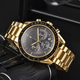 Ome Stainless steel Wrist Watches for Men 2023 New Mens Watches All Dial Work Quartz Watchs Top Luxury Brand Clock Men Fashion Omeg 01