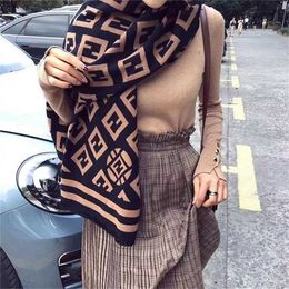 20% OFF Korean version letter female internet red high-end black white long women's shawl autumn and winter fashion warm scarf