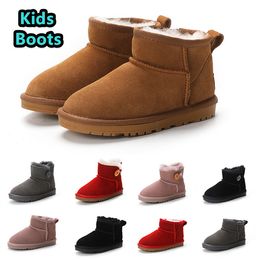 2023 Brand Designer Brand Boots Girls Girls Mini Snow Boot Winter Winter Toddler Boys Boys Children's Plush's Warm Shoes Timenica EU22-35