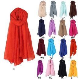 Scarves Fashion New 16 Colours Women Long Scarf Wrap Scarves Vintage Cotton Linen Large Shawl Hijab Elegant Solid Black Red White 230831