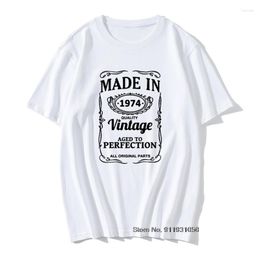 Men's T Shirts In 1974 Cotton Summer O Neck Dad Husband Birthday Gift Tshirt Tops Funny Man T-shirt Short Sleeve T-shirts