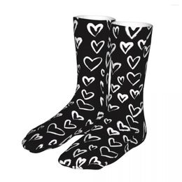 Men's Socks Happy Funny Women's Crazy Hearts Ink Skateboard Spring Summer Autumn Winter