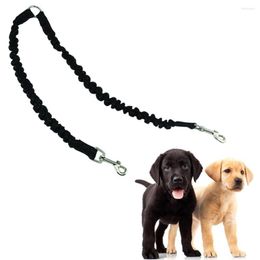 Dog Collars PET-K9 Bungee Double Leash Dual Walking & Training Comfortable Absorbing Reflective
