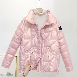 2023 Casual down cotton-padded coat fashion women's Korean version short loose long-sleeved stand collar coat women's co298Y