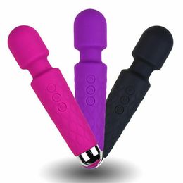 Multi-Speed Silicone Wand Massager Full Body Vibrator Magic Waterproof USB Rechargeable299J