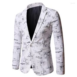 Men's Suits Spring And Autumn Men Slim Fit Blazers Suit Jackets Male Printing Smart Casual Wedding Dress