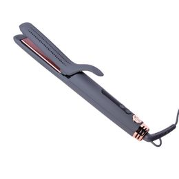 Hair Straighteners Hairitage Go With The Flow 2-in-1 Ceramic Tourmaline Gray Flat Iron Hair Straightener Curling Iron Styling Tool hair tools 230912