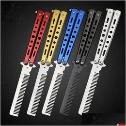 Party Favour Fashion Delicate Pro Salon Stainless Steel Folding Training Butterfly Practise Style Knife Comb Tool Drop Delivery Home Othv6