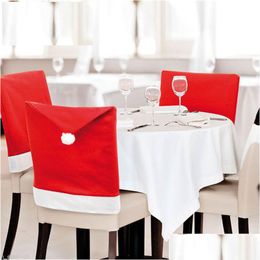 Christmas Decorations Chair Er Santa Clause Red Hat Back Ers Dinner Cap Xmas Chairs Home Party Decoration Vt0531 Drop Delivery Garden Dhrc1