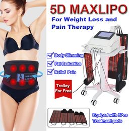 Slimming Machine Lipo Laser Weight Loss Fat Reduction Pain Therapy 5D Maxlipo Non-Invasive Portable Equipment with 5 Treatment Pads