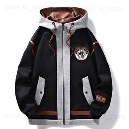 Men's Jackets Hot Sale 2023 Men's Patchwork Hooded Jacket Oversize Windbreakers Brand Boys' Clothing New Male Autumn Casual Clothing 4XL T230912