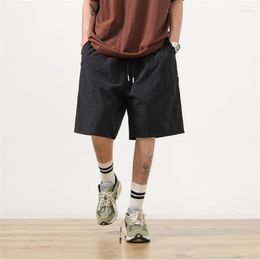 Men's Shorts Summer Men Fashion Vintage Cargo Japanese Streetwear Hip-hop Loose Straight Mens Knee Length Pants