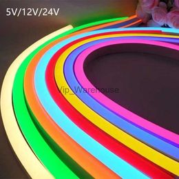 LED Strips 5V 12V 24V Led Neon Strip Light Sign Rope Flexible Tape Soft Bar Silicon Tube Waterproof 2835 SMD White Yellow Red Green Blue Pink HKD230912