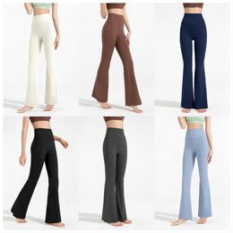 LLAthena Anti-bacterial Yoga Flare pants Women's Lycra high-waisted hip lift wide leg pants sports micro lift fitness pants shipped with labe