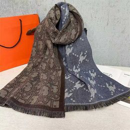 20% OFF scarf Winter Korean Version New Colored Cashmere Long Couple Scarf Old Flower Versatile Shawl