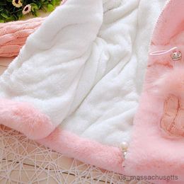 Coat Plush Baby Jacket Thicken Warm Winter Jackets For Girls Sweater Coat Fashion Infant Hooded Outwear Toddler Girl Clothes R230912