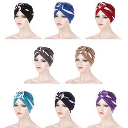 Double Color Ladies Turban Bonnet Cotton Top Knot Inner Hijab Caps African Twist Headwrap Women Head Wraps India Hat Hijabs Cap