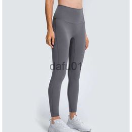 Active Pants L-185 Yoga Outfits Solid Colour Women yoga pants High Waist Sports Gym Wear Leggings Elastic Fitness Lady Overall Full Tights Workout Trousers x0912