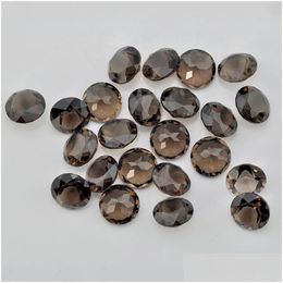 Loose Gemstones Factory Directly 100% Authentic Natural Smoke Quartz Crystal Round 1-2.25Mm Trillion Facet Cut For Jewelry M Dhgarden Dh75J