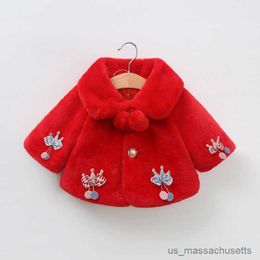 Coat 0-18M Baby Jackets For Girls Autumn Warm Plush Coat Cute Children's Outerwear Newborn Baby Girl Clothes R230912