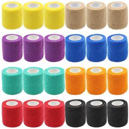 12 Roll Cohesive Bandage Tape Vet Wrap Self Adherent Wrap for Medical First Aid Sports Injury Wrist Ankle Sprains and Swelling Q241Q