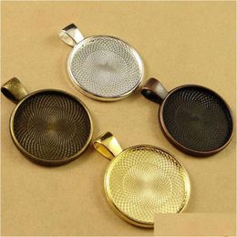 Other 10Pcs Mti Colours 20Mm Necklace Pendant Setting Cabochon Cameo Base Tray Bezel Blank Fit Cabochons Jewellery Making Findings Drop D Dhnwl