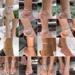 Anklets Fashion Silver Colour Rhinestone Heart Anklet For Women Bling Hollow Out Love Foot Ankle Leg Bracelet Chain Jewellery