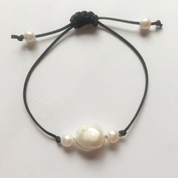 Bangle 100% Nature freshwater pearl bracelet 13-17 mm big baroque pearl bracelet 230911