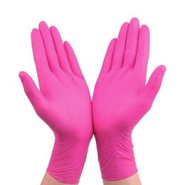 Disposable Gloves Pink Disposible Nitrile Rubber Latex Universal Kitchen Household Cleaning Gardening Purple Black 100pcs2119