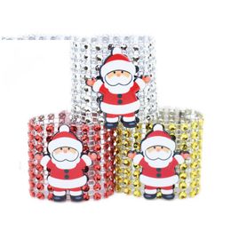 Christmas Decorations Plastic Napkin Ring Diamond Holder Santa Claus Chair Buckle El Supplies Home Table Xmas Decoration Drop Delivery Dhuf8