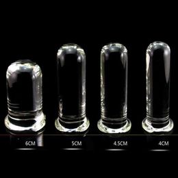 New 6 Size Glass Dildo Big Huge Glassware Penis Crystal Anal Plug Adult Sexy Toys For Women G Spot Stimulator Smooth Beautiful269I