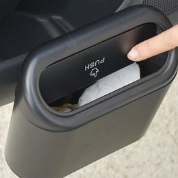 Car Multifunction Trash Can Pressing Type Garbage Organizer Storage Bucket Bin Box Automatic Rebound Cleaning Other Interior Acces3058