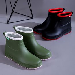 Rain Boots Rain Boots Women Waterproof Rubber Shoes Fashion Ankle Garden Galoshes Woman Work Rain Shoes Footwear Gumboots Botas Femininas 230912