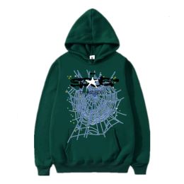 2023 Men and Women Hoodies New Fashion Spider Web Sp5der 55555 Comforters Sets Hip Hop Singer Same Print Loose Sweatshirt