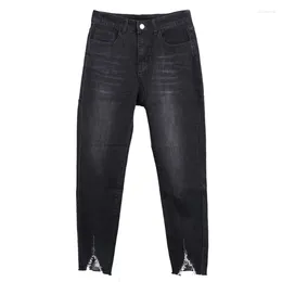 Women's Jeans Old Carrot Pants Large Size L-8XL Denim Cotton High Quality Stretch Waist Black Harlan Longy
