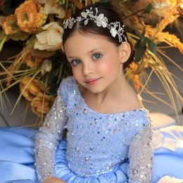 Girl Dresses Blue Ruffles Tulle Mother And Daughter For To Birthday Party Long Pageant Ball Gowns GirlsTiered Flower