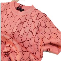 Designers womens knits short sleeve T Shirts Sweater Letter Jacquard G Comfortable Thin Quality Fashion Design Women t shirt top a2125