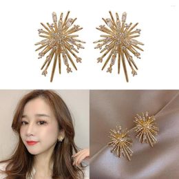 Stud Earrings Fireworks Shiny Hanging One Piece Women Statement Fashion Funny Female Earring Sparkle Crystal Star Geometry Jewelry